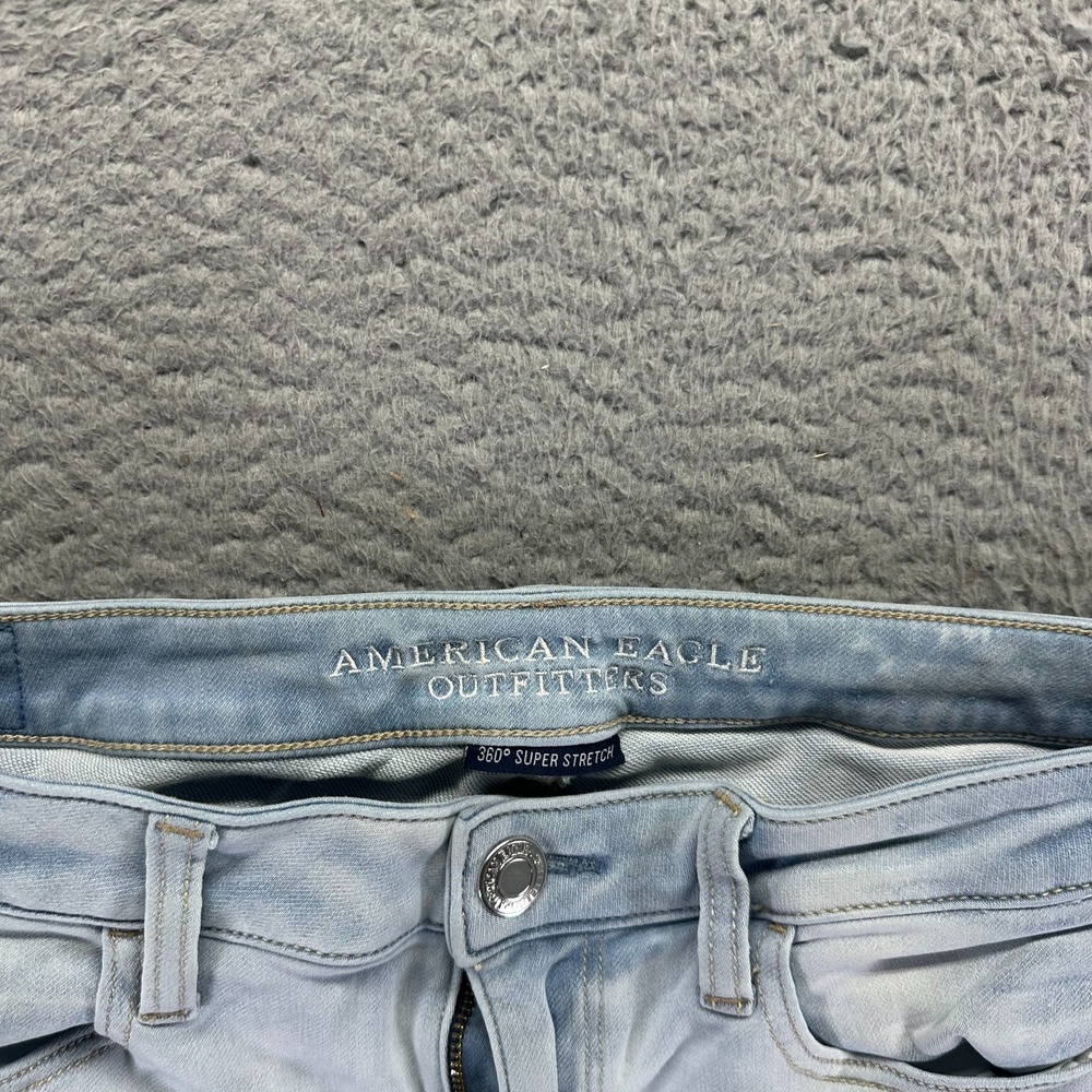 American Eagle Outfitters 360 Jeans Womens 12 Blue Denim Jegging Faded Stretch - Picture 3 of 12